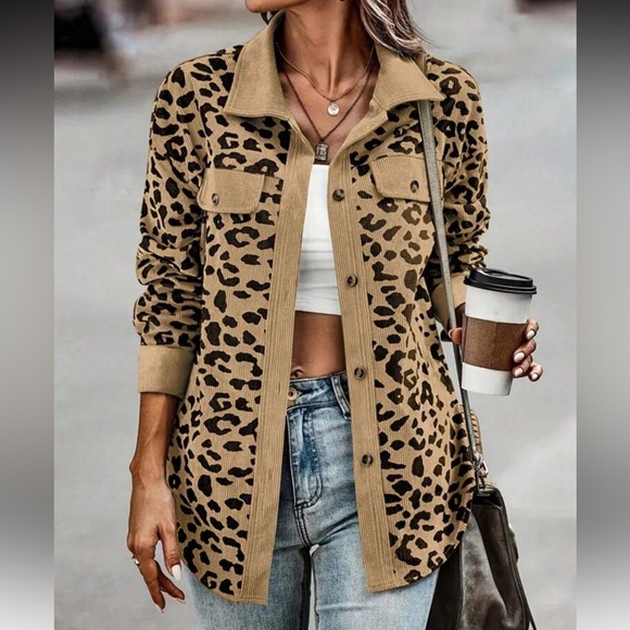Delilah Wear Jackets & Blazers - New Leopard Print Button-Up top